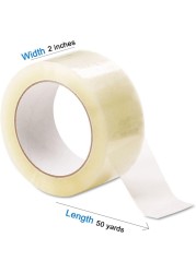 Duchic, Clear Packing Tape 2 inches x 50 yards Strong Heavy Duty Packaging Tape for Sealing Parcel Boxes, Moving Boxes Houses, Large Postal Bags, Office Supplies [6 Rolls]