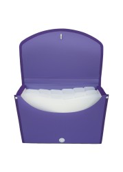 Maxi Expanding File with String A4 Size 13 Tab Purple