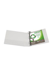 Samsill Earths Choice Biobased Durable 3 Ring View Binder 2 Inch Round Ring Up to 25 Plant Based Plastic USDA Certified Biobased White