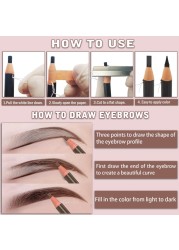 6 Piece Dark Brown Waterproof Eyebrows Pencil Tattoo Makeup And Microblading Supplies KitPermanent Eye Brow Liners In 5 Colors Waterproof Eyebrow Pencils Peel Brow Pencil Set For Marking