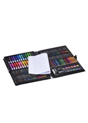 عام-168pcs رسم القلم الفن كيت مجموعة طلاء أقلام انطباعات اللون تلوين النفط الباستيل لون الماء لاصق مع حالة لأطفال الأطفال