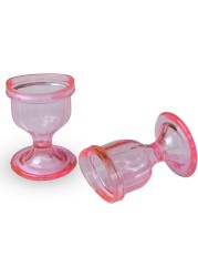 Pink Colored Eye Wash Cups for Effective Eye Cleansing - Eye Shaped Rim, Snug Fit (Set 2 Pcs.)