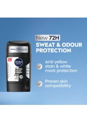 NIVEA MEN Black &amp; White Invisible Antiperspirant Deodorant Stick, Original, 72H Active Protection, 50ml, Pack of 2