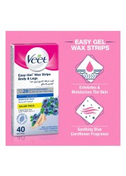 Veet Sensitive Skin Hair Removal Cold Wax Strips 40 PCS