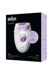 براون سيل إيبيل 3 ماكينة إزالة الشعر SE 3000 _أبيض والبنفسجي_