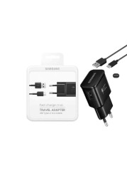 Samsung Fast Charging Travel Adapter With Type-C Data Sync Charging Cable Black