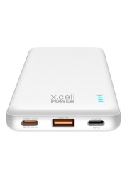 إكس.سيل بنك الطاقة بمنفذ USB لتوصيل الطاقة -أبيض 10200 مللي أمبير