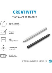HP Rechargeable MPP 2.0 Tilt Pen - 6E5P0B Brand New 3J122AA#ABB, Black