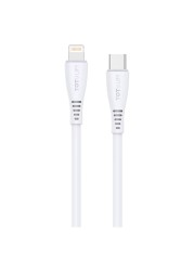 توتو لايف فلاكس سيريز بي دي كابل شحن USB-C إلى لايتنينج لمزامنة البيانات - أبيض 1 متر