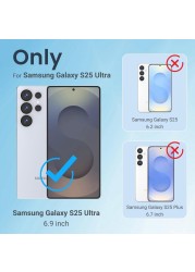 Samsung Galaxy S25 Ultra Case Cover Magnetic Car Mount Kickstand &amp; Holder, Premium Silicone Vertical &amp; Horizontal Hand Strap and Grip with Multi Stand Case for Samsung Galaxy S25 Ultra 5G Black