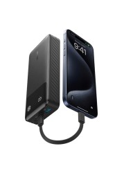 أنكر بي دي بنك طاقة - أسود ، 20000 مللي أمبير في الساعة، 30 واط مع كابل شحن USB-C إلى USB-C