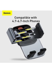 Baseus 2-in-1 Easy Control Clamp Car Phone Holder Dashboard/Air Vent 360 Degrees Rotatable Car Phone Stand Car Mobile Stand Compatible with iPhone 13 Pro/Pro Max/Mini, Galaxy, and all 4.7-6.7&#39;&#39; Black