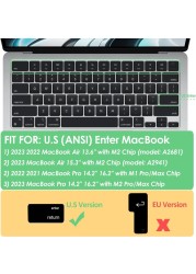 US Version Arabic Keyboard Cover for MacBook Air 15/13.6&quot; 2022,2023 Model A2941/A2681 &amp; MacBook Pro 14&quot; 2023,2022, Model A2442, A2779 M1 &amp; MacBook Pro 16&quot; 2023,2022, Model A2485,A2780 M1, Black