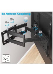 Full Motion TV Wall Mount For Most 32-80 inch TV, Swivel And Tilt TV Mount With Rugged Double Arm Bracket, Universal Flexible TV Stand
