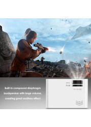 Wownect W80 Standard Mini Home Entertainment Cinema LED Projector With 1200 Lumens And Built-In Speakers
