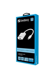 ساندبرغ كابل محول من ديسبلاي بورت إلى HDMI - أبيض