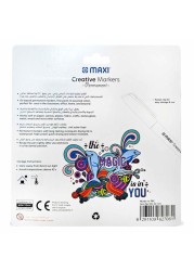 Maxi Creative Bullet Tip Permanent Markers MX-40-12A Multicolour 12 PCS