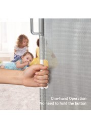 Baby Safe Retractable Mesh Gate - Grey