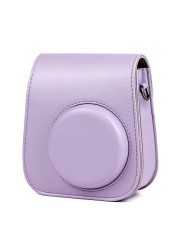 O Ozone Case For Fujifilm Instax Mini 11 Case Pu Leather Instant Camera Cover With Adjustable Strap [ Designed Cover For Fujifilm Instax Mini 11 Instant Camera Bag ] - Lilac Purple