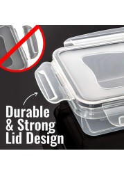 MahMir&reg; Airtight Meal Prep Container Set with Locking Lids, 12pcs Re-usable Plastic Food Storage Containers, Stackable Kitchen Organizer Boxes, BPA Free &amp; Microwave Freezer Dishwasher Safe (12pcs Set)