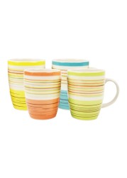 RK Ceramic Mug Set Multicolour 266ml 4 PCS