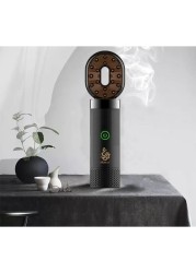 مبخرة كهربائية مع موزع رائحة USB - مبخرة بخور محمولة عصرية مع مشط قابل لإعادة الشحن - حامل بخور كهربائي (أسود)