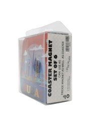 Souvenir Dubai 2-In-1 Fridge Magnet And Coaster Set Multicolour 6 PCS
