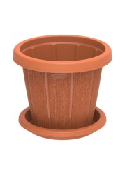 Cosmoplast Cedargrain Flower Pot With Tray Terracotta 6inch