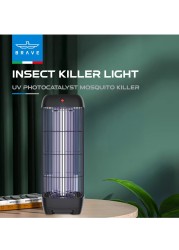Brave 15W 1800V Electric Mosquito Killer Bug Zapper Indoor &amp; Outdoor UV Lamp Insect Trap Safe &amp; Chemical-Free Quiet &amp; High-Efficiency Wide Coverage Easy to Clean