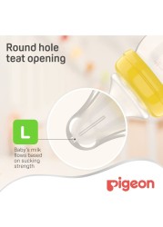 Pigeon SofTouch Peristaltic Plus Wide Neck Silicone Teat 01869 Large Clear 2 PCS