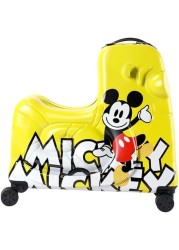 Children&#39;s Ride-On Suitcase,Travel Rolling Kid&#39;s Luggage, Children Trolley Hard Shell Carry on Luggage,Travel Suitcase with Safety Belt &amp; Telescoping Handle,Children&#39;s Day Gift (20 Inch) - Yellow