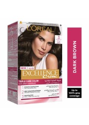 L&#39;Oreal Paris Excellence Creme Triple Care Permanent Hair Colour 3 Dark Brown