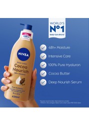 NIVEA Body Lotion, Dry Skin, Cocoa Butter, 48H Deep Moisture, 625ml