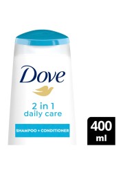 Dove Shampoo and Conditioner 2 in 1 for Dry Hair Daily Care 2 in 1 Nourishing Care for up to 100% Softer Hair 400ml