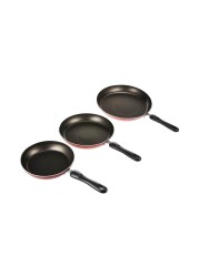 Prestige Frying Pan Set Red 20cm+24cm+28cm