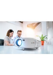 Technaxx Germany LED Projector, Video Projector 1080P HD for Home Movie, Kids Gift for Gaming &amp; Outdoor, 50&quot;-200&quot; Projection Size with Phone VGA HDMI AV USB Laptop &amp; Remote Control, 40,000 hours Life
