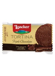 Loacker Tortina Triple Chocolate Wafers, 21g Pack of 6