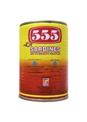 555 Hot Sardines in Tomato Sauce, 425g