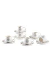 Shallow By S&amp;A Mona Coffee Cup and Saucer Set 100ml 12 PCS