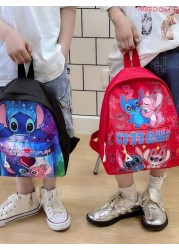 Disney 1 Disney Backpack Stitch Student Bag Lightweight Cartoon Pattern Storage Bag Small Backpack With Zipper Seal Storage Bag Suitable For Stationery Organization Gift Bag For Friends Gatherings On