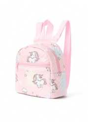 1pc Mini Cute Unicorn Print Children s Backpack Suitable For Girls Primary School Students Middle School Students Travel Vacations Schools Holiday Gifts Daily Use