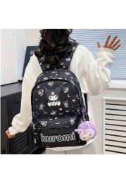 Sanrio Sanrio Backpack Kawaii Stylish School Bag Girl s Colorblock Rucksack Large Capacity Foldable Outdoors Daypack