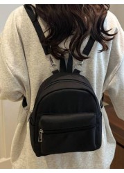 1pc Multi Function Mini Student Backpack Cute Striped Texture Commuter Bag With Multiple Pockets And Comfortable Shoulder Straps