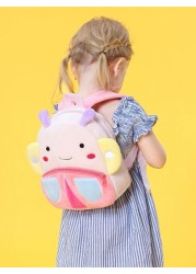 1pc Cartoon Animal Pattern Plush Backpack Suitable For 2 4 Years Old Boys Girls Lion Giraffe Unicorn Design