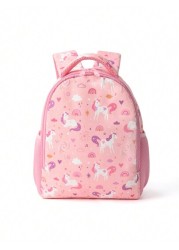 1 Pc Children s Cute Pink Unicorn Backpack Waterproof Kawaii Cartoon Backpack School Bag With Front Pocket And Adjustable Shoulder Strap Suitable And Daily Commuting
