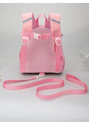 Cute Cartoon Bunny Kids Backpack For Girls Pink Shoulder Bag For Preschool Children