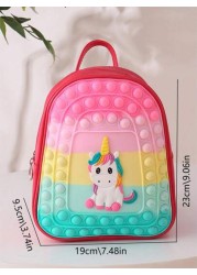 New Cute Unicorn Silicone Backpack Stress Relief Pink Schoolbag