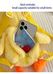 Cute Yellow Duck Backpack Cartoon Stuffed Animal Daypack Kawaii Duck Doll Schoolbag
