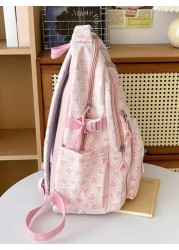 Simple Solid Color Large Capacity Campus Backpack Casual Schoolbag