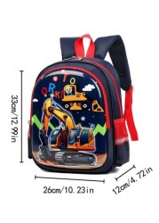 Kindergarten Schoolbag Boy s Small Medium And Large Class Preschool Class Cute Excavator Lightweight Boy s Hard Shell Burden Reduction Spine Protection Backpack